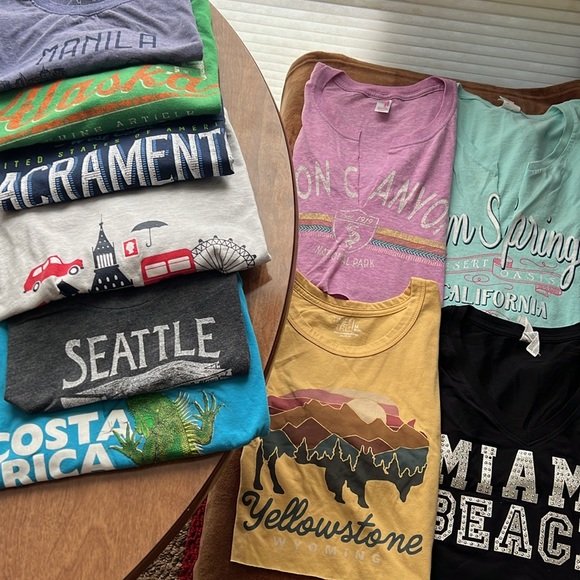 10 Travel Graphic T-Shirt Bundle - Various Colors 5 - Picture 2 of 3